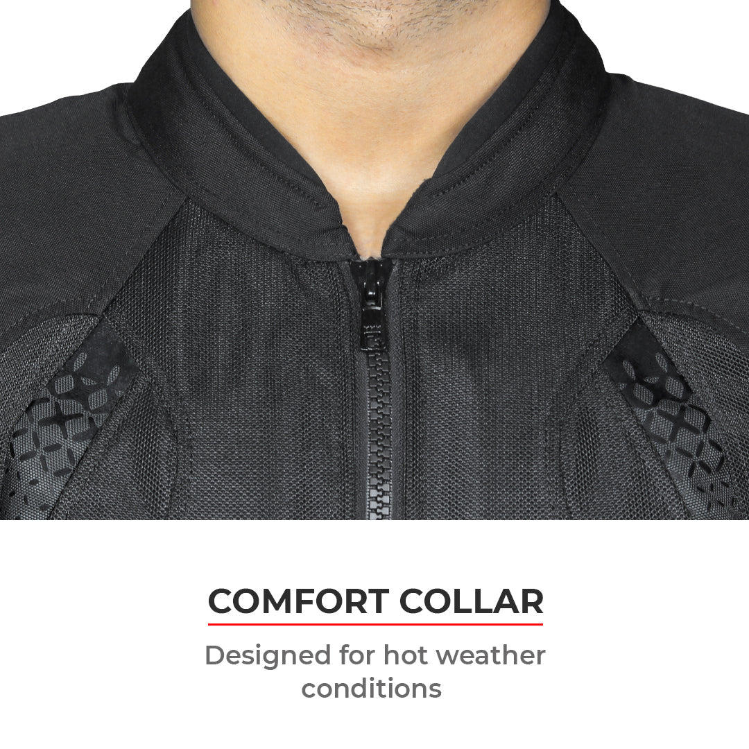 ViaTerra Spencer Street Mesh Riding Jacket - Black Hi-Viz - Motodrift