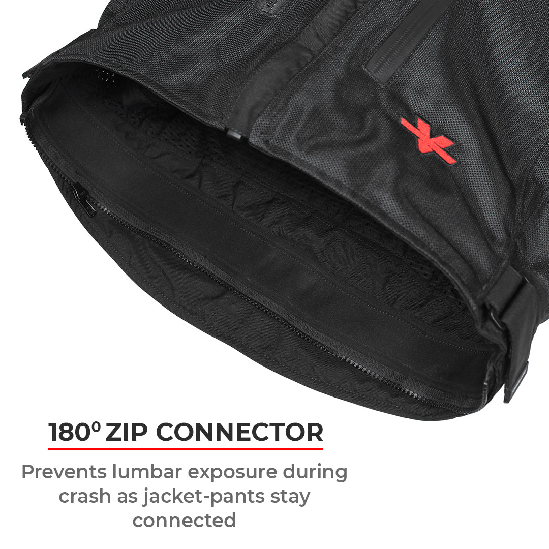 ViaTerra Spencer Street Mesh Riding Jacket - Black Red - Motodrift