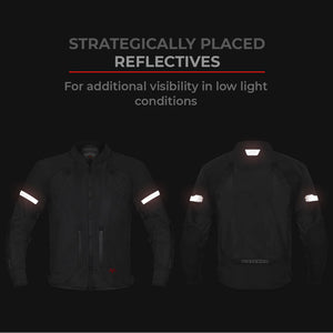 ViaTerra Spencer Street Mesh Riding Jacket - Black Red - Motodrift