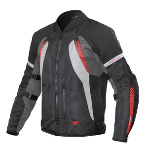 ViaTerra Spencer Street Mesh Riding Jacket - Black Red - Motodrift