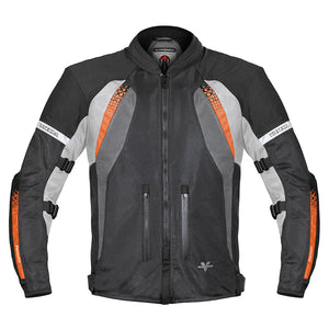 ViaTerra Spencer Street Mesh Riding Jacket - Black Orange - Motodrift