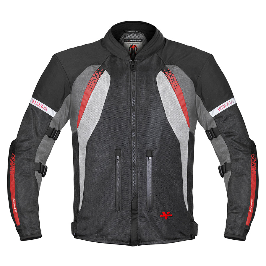 ViaTerra Spencer Street Mesh Riding Jacket - Black Red - Motodrift