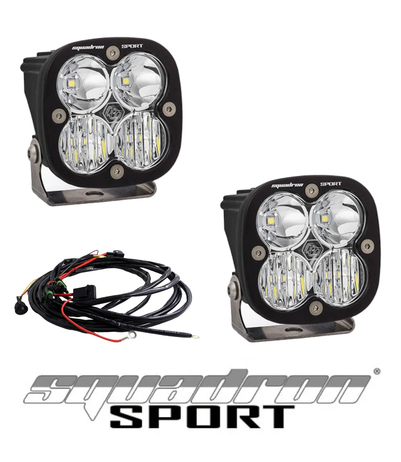 Baja Designs Squadron Sport LED Auxillary Lights - Black (Pair) - Motodrift