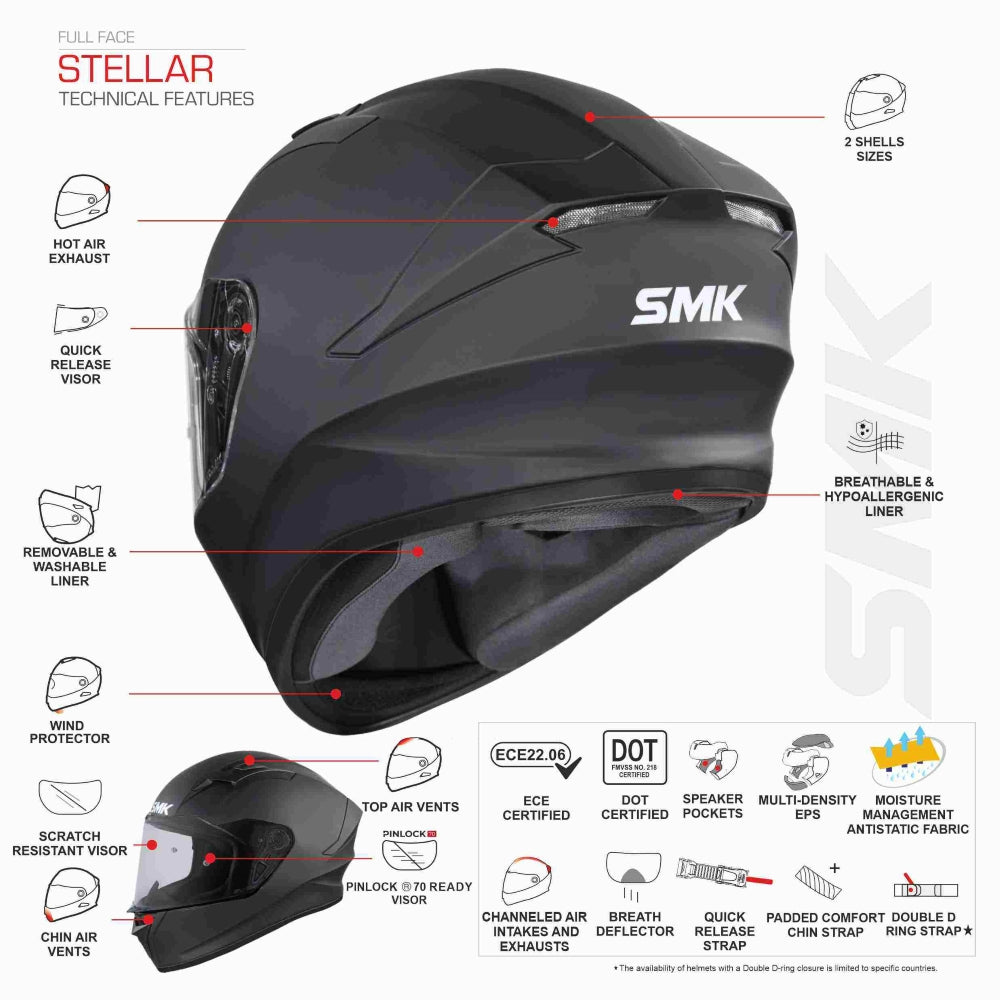 SMK Stellar Sports Uno Helmet - Motodrift