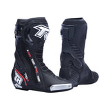 Motodrift TR TIGER X TWO black microfiber motorcycle racing boots with TPU shell and titanium alloy sliders