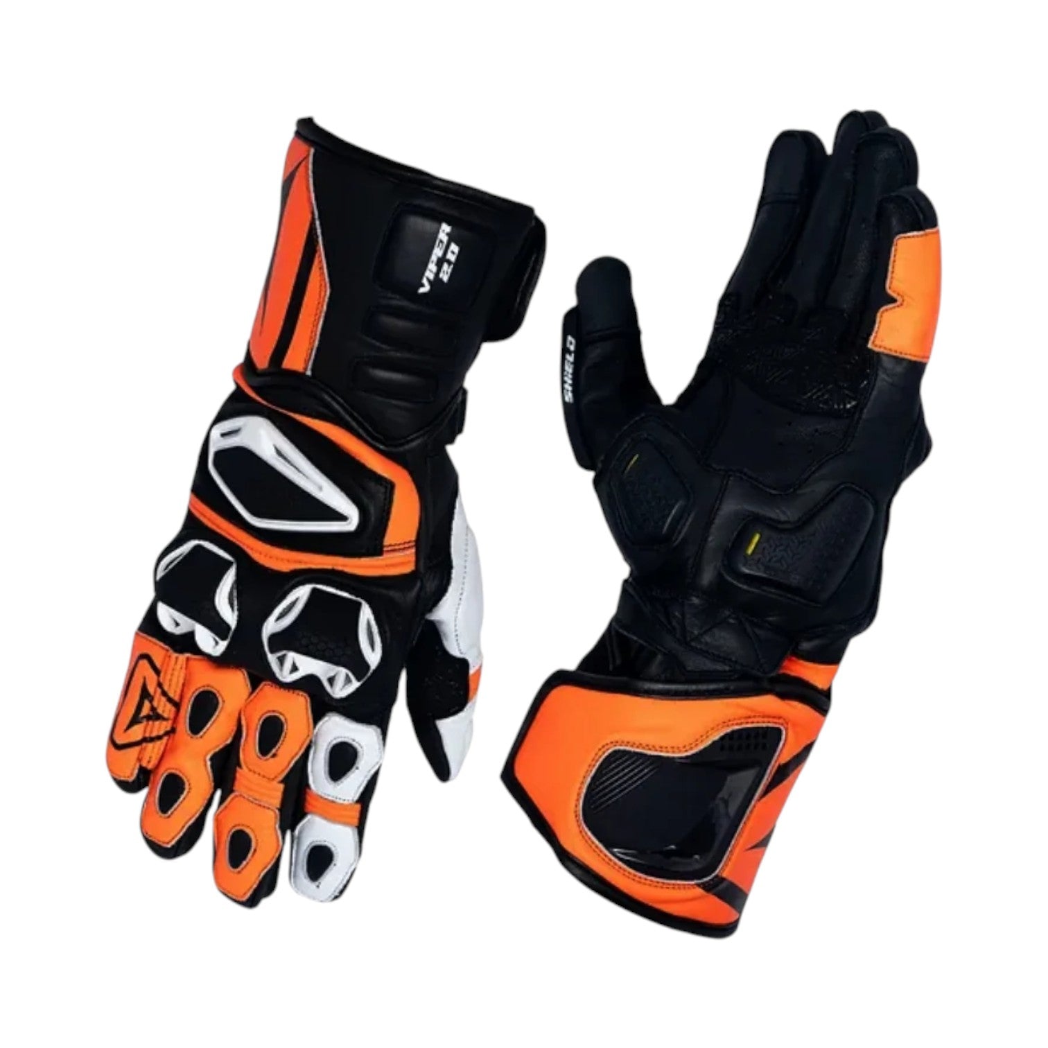 Shield Viper 2.0 Gauntlet Orange Riding Gloves