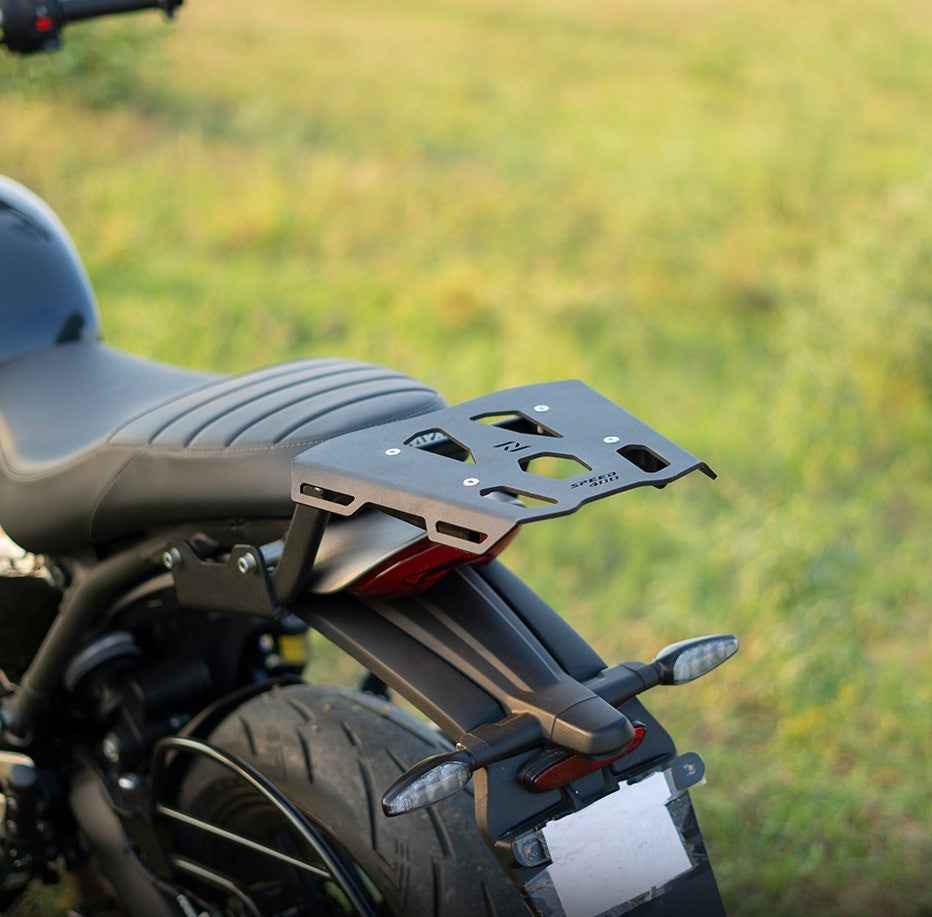 ZANA Top Rack With Plate Type-2 Black For Triumph Speed 400 - Motodrift