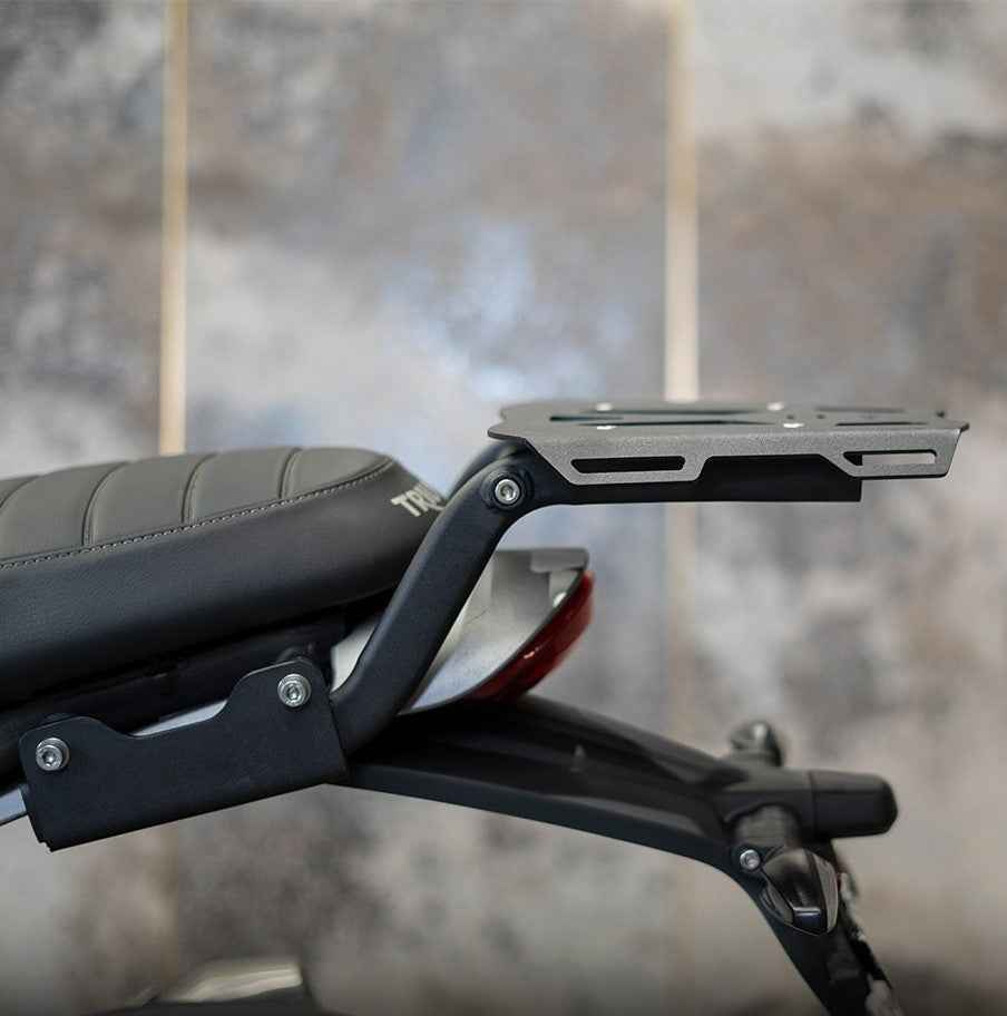 ZANA Top Rack With Plate Type-2 Black For Triumph Scrambler 400 X - Motodrift