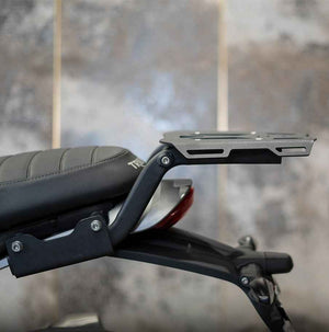 ZANA Top Rack With Plate Type-2 Black For Triumph Scrambler 400 X - Motodrift