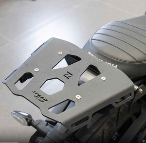 ZANA Top Rack With Plate Type-2 Black For Triumph Scrambler 400 X - Motodrift