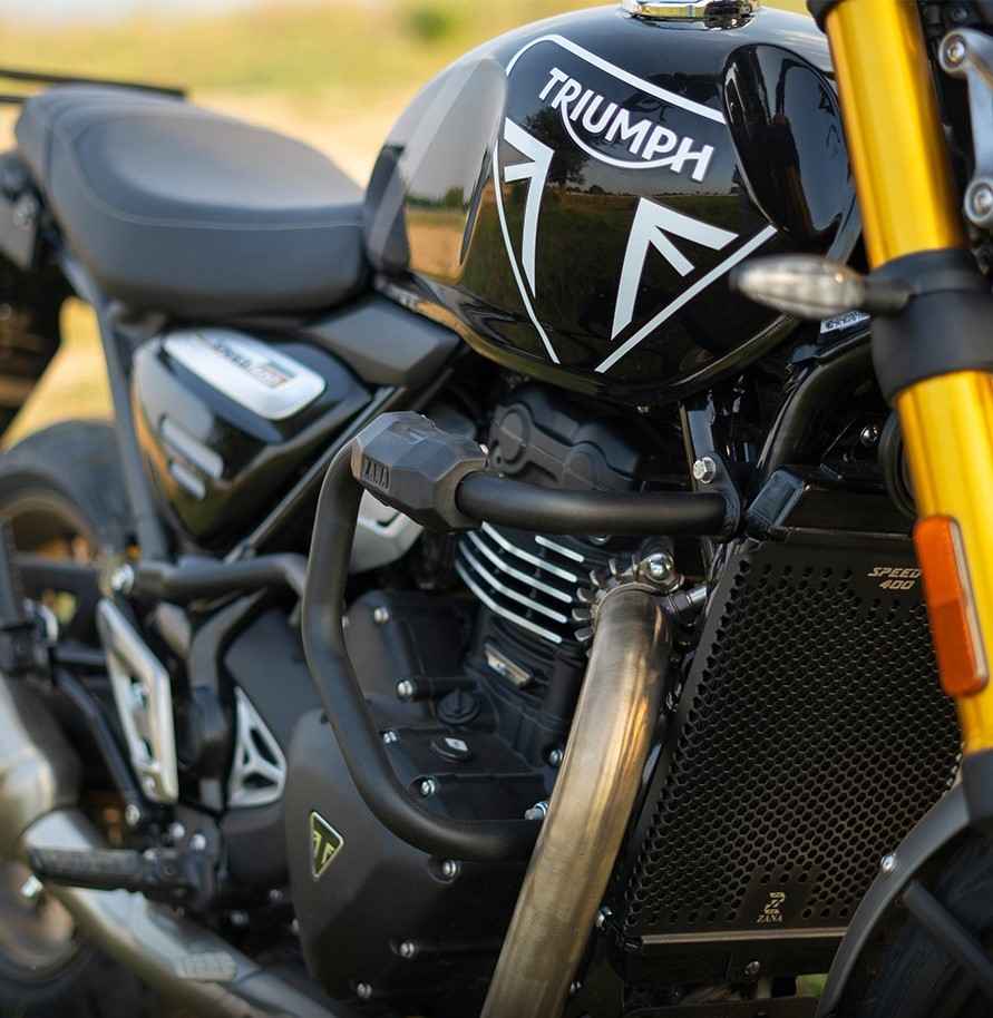 ZANA Crash Guard With Puck Slider For Triumph Scrambler 400 X - Motodrift