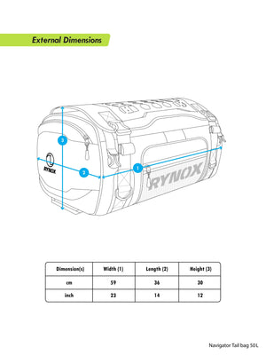 Rynox Navigator Tail Bag 50L - Motodrift