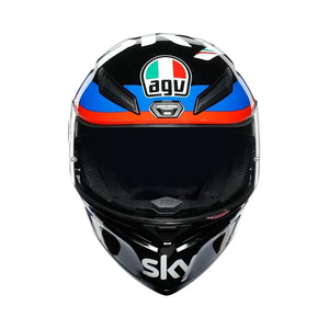 AGV K1 S VR46 Sky Racing Team full face helmet in black with blue and red graphic details