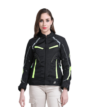 Solace ASMI Ladies Jacket V3.0 - Black & Neon - Motodrift