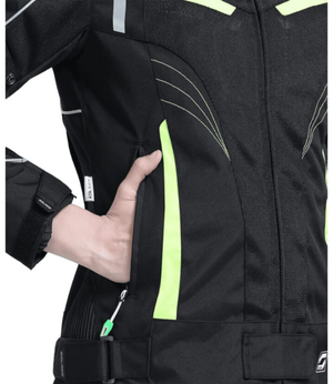 Solace ASMI Ladies Jacket V3.0 - Black & Neon - Motodrift