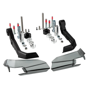 Barkbusters AERO-GP lever protector kit with black nylon guards, removable tinted aerofoils, and hardware.