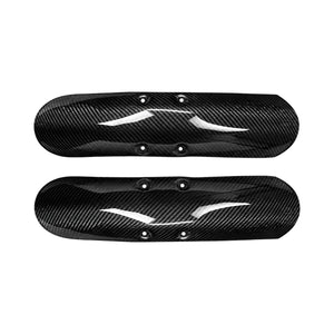 Carbon fiber front fender for Royal Enfield Interceptor 650 with a glossy twill weave finish.