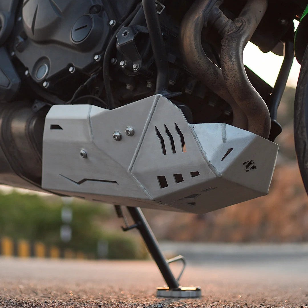 LCB Vambrace Bash Plate Silver For Kawasaki Versys 650