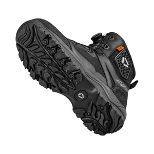 Korda Recon waterproof motorcycle riding boots in black with D3O ankle armour and rugged lugged outsole