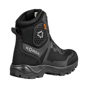 Korda Recon waterproof motorcycle riding boots in black with D3O ankle armour and FITGO dial closure system