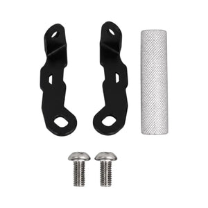 Legundary Triumph Tiger 900 Ploigos GPS mount kit with black steel brackets, silver aluminium spacer, and bolts