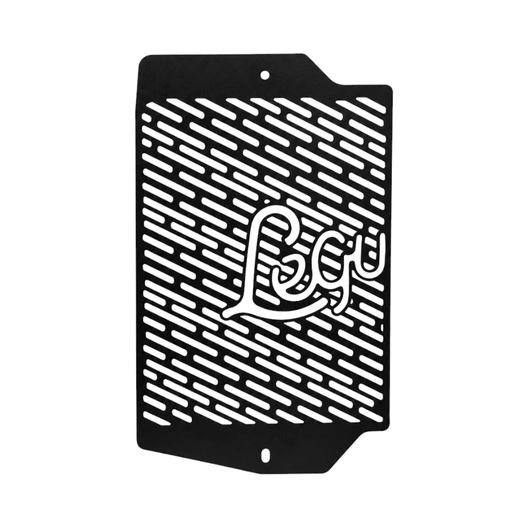 Legundary Vector radiator grill for Triumph Tiger 900 in black aluminium with a protective slotted design