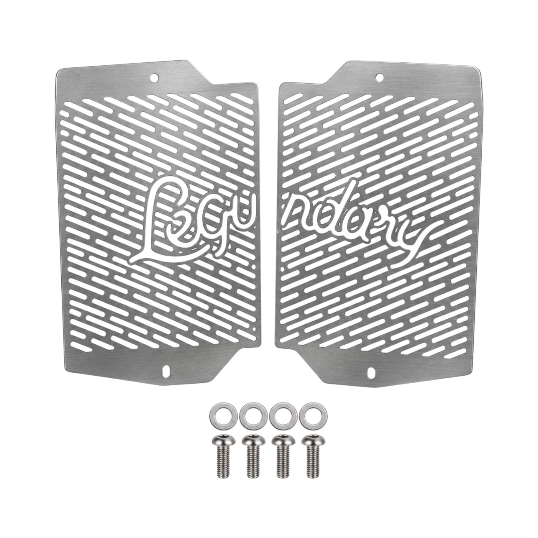 Legundary silver aluminium radiator grill set for Triumph Tiger 900 with mounting hardware