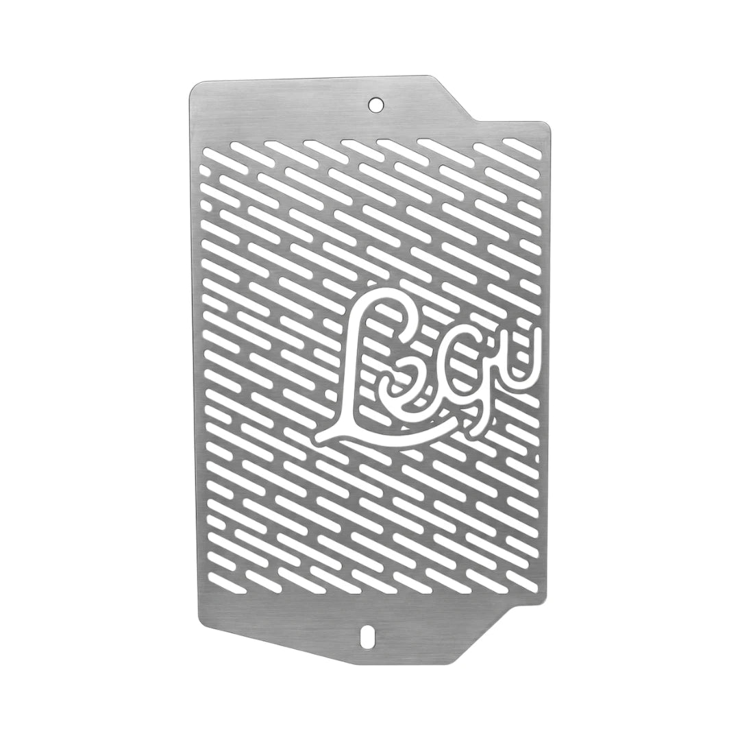 LCB Vector aluminium radiator grill for Triumph Tiger 900 in a silver finish with a protective mesh design