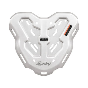 Legundary Genesis black aluminium carrier plate for Triumph Tiger 900 with luggage mounting slots Silver colour