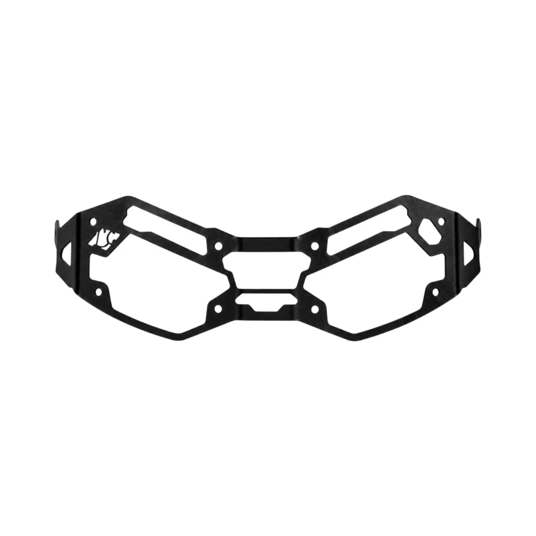 black mild steel Oculus headlight shield for Triumph Tiger 900 adventure motorcycle protection