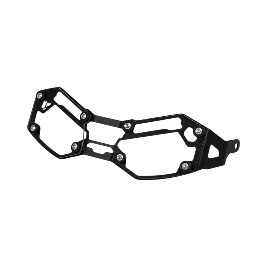 black steel Oculus headlight shield for Triumph Tiger 900 adventure motorcycle protection