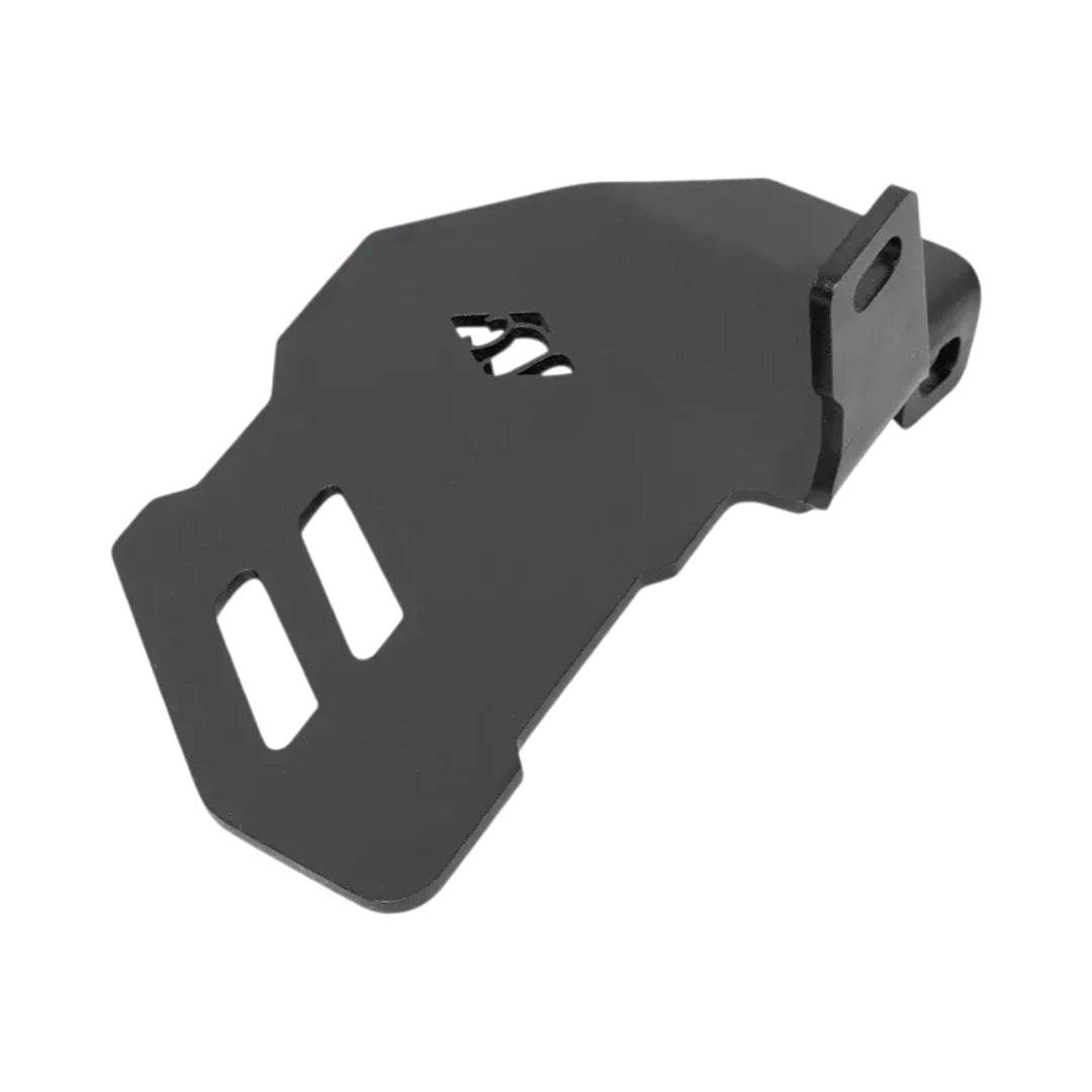Black powder-coated steel bolster pillion footrest for TVS Apache RTX 300 motorcycle