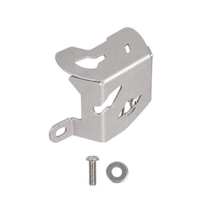 Legundary silver CNC-machined aluminium rear oil cap for TVS Apache RTX 300 with mounting hardware