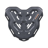 Legundary Genesis black aluminium carrier plate for TVS Apache RTX 300 with luggage mounting slots