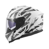 LS2 FF818 Storm 3 Kaos full face motorcycle helmet in white and grey with a graphic pattern