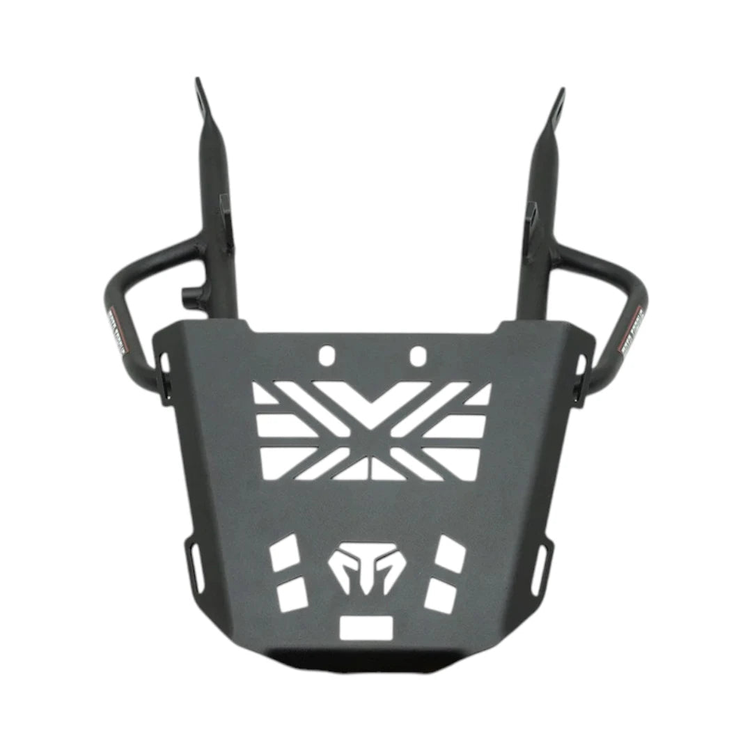 Moto Torque tubular back carrier for Honda CB 350 RS in black powder-coated steel with luggage slots