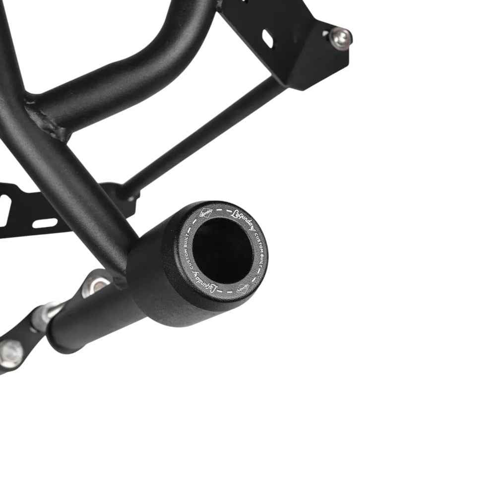 Motodrift Legundary Adrinex crash guard for Honda CB 200X in matte black steel with integrated slider