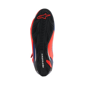 Motodrift Alpinestars MM93 Faster-4 riding shoe sole showing textured rubber grip and red logo detail