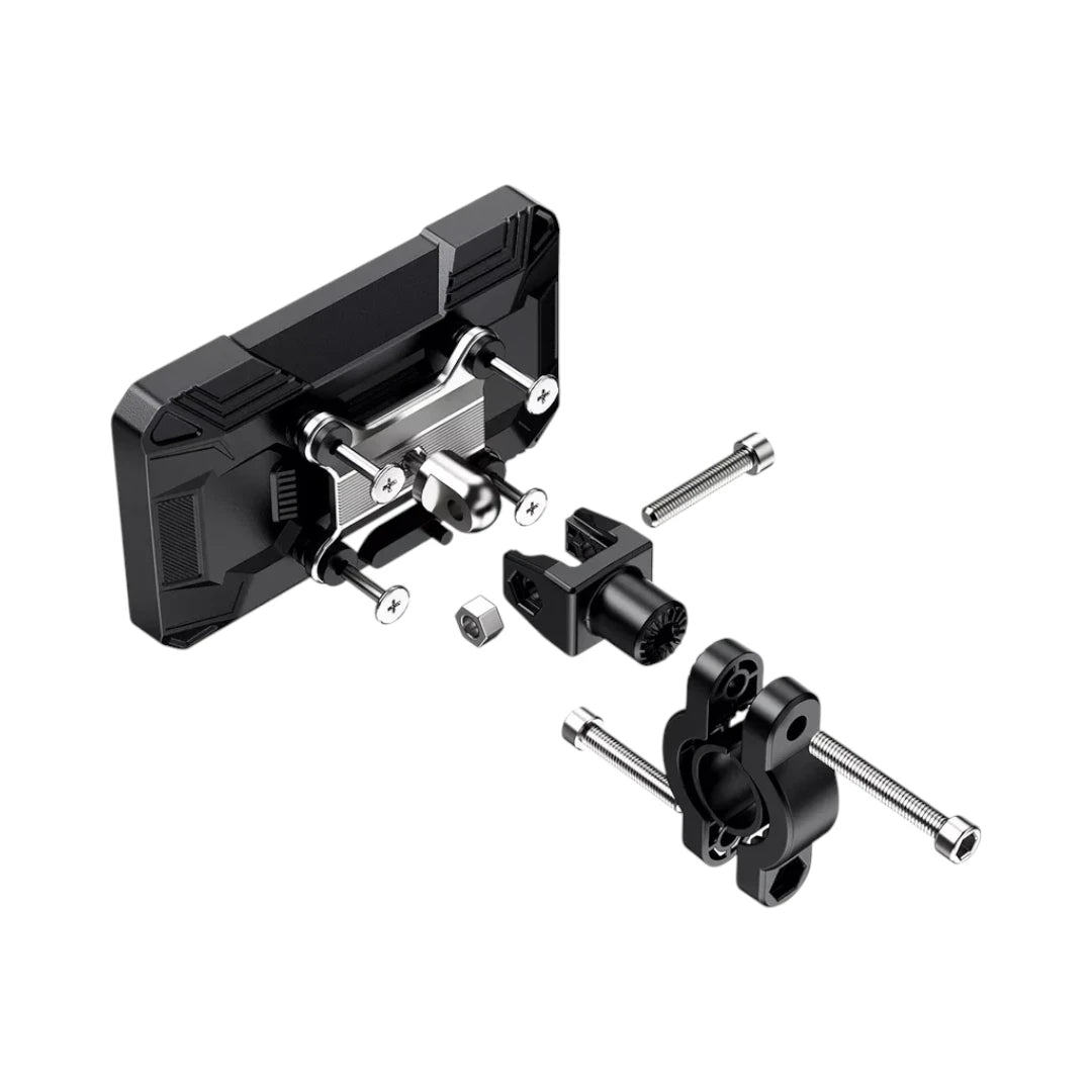 Motodrift Aoocci C3 Plus 5-inch motorcycle wireless touchscreen display with included handlebar mounting hardware kit
