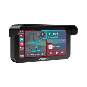 Motodrift Aoocci C6 Pro 6.25-inch motorcycle touchscreen display showing Apple CarPlay navigation interface