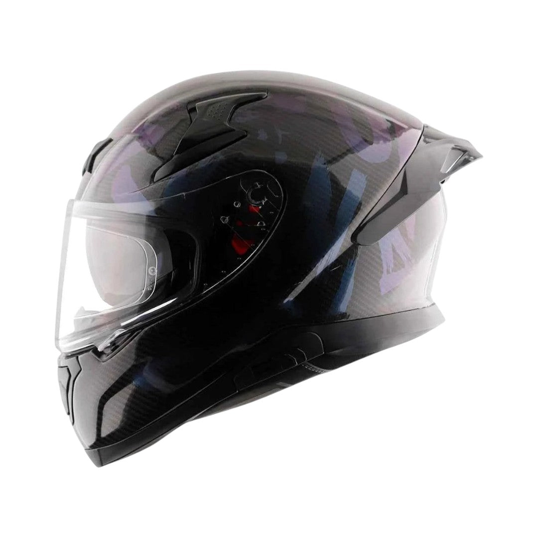 Motodrift Axor Apex Gloss Carbon motorcycle helmet with a sleek carbon fiber shell and aerodynamic design.