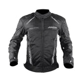 Motodrift Axor Nimbuz black mesh riding jacket with Level 2 armour and reflective details for motorcycle riders