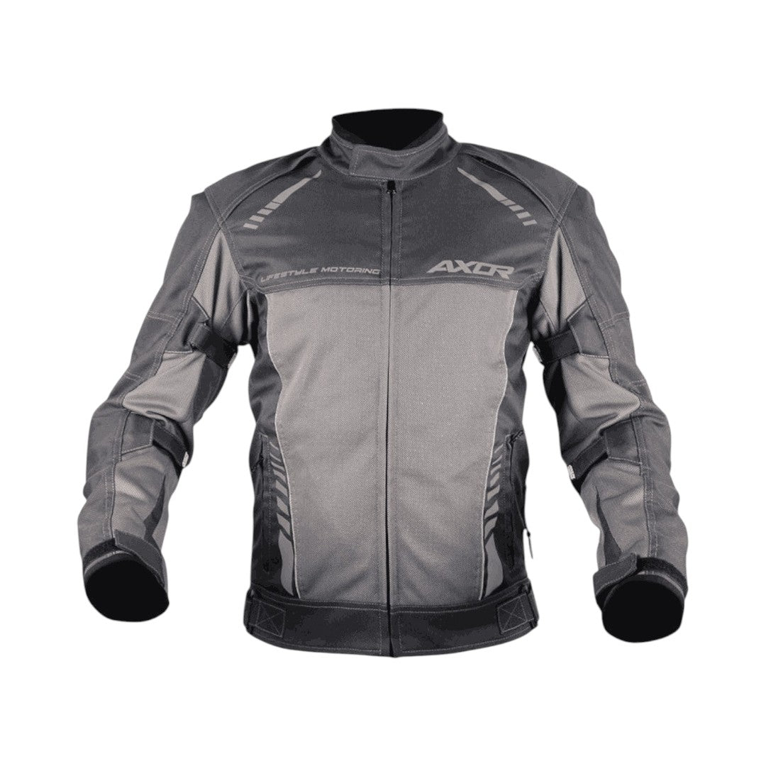 Motodrift Axor Nimbuz grey mesh riding jacket with Level 2 armour for motorcycle protection and ventilation