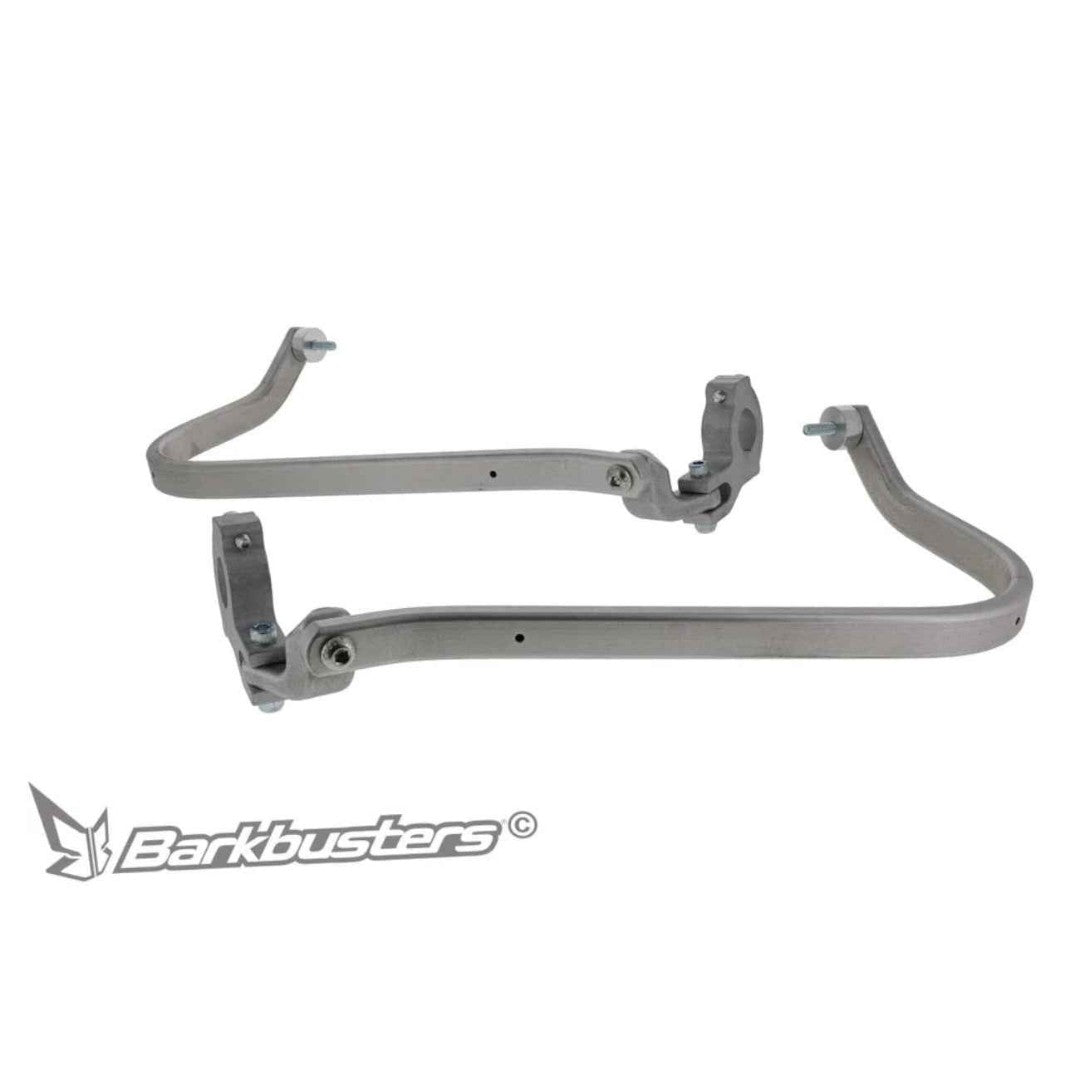 Motodrift Barkbusters two-point mounting hardware kit for motorcycle handguards in silver metal finish.