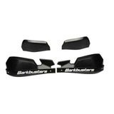 Motodrift Barkbusters VPS black plastic handguard replacement shields for adventure and off-road motorcycle protection.