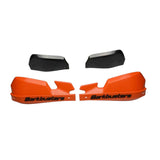 Motodrift Barkbusters VPS orange plastic handguards with black wind deflectors for adventure motorcycle protection