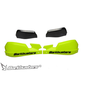 Motodrift Barkbusters VPS fluorescent yellow plastic handguards with black wind deflectors for adventure motorcycles