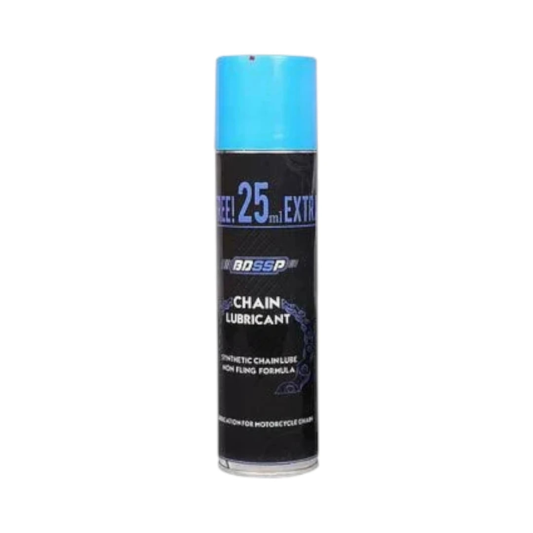 Motodrift BSDDP synthetic motorcycle chain lubricant spray in a 175ml aerosol can with a blue cap