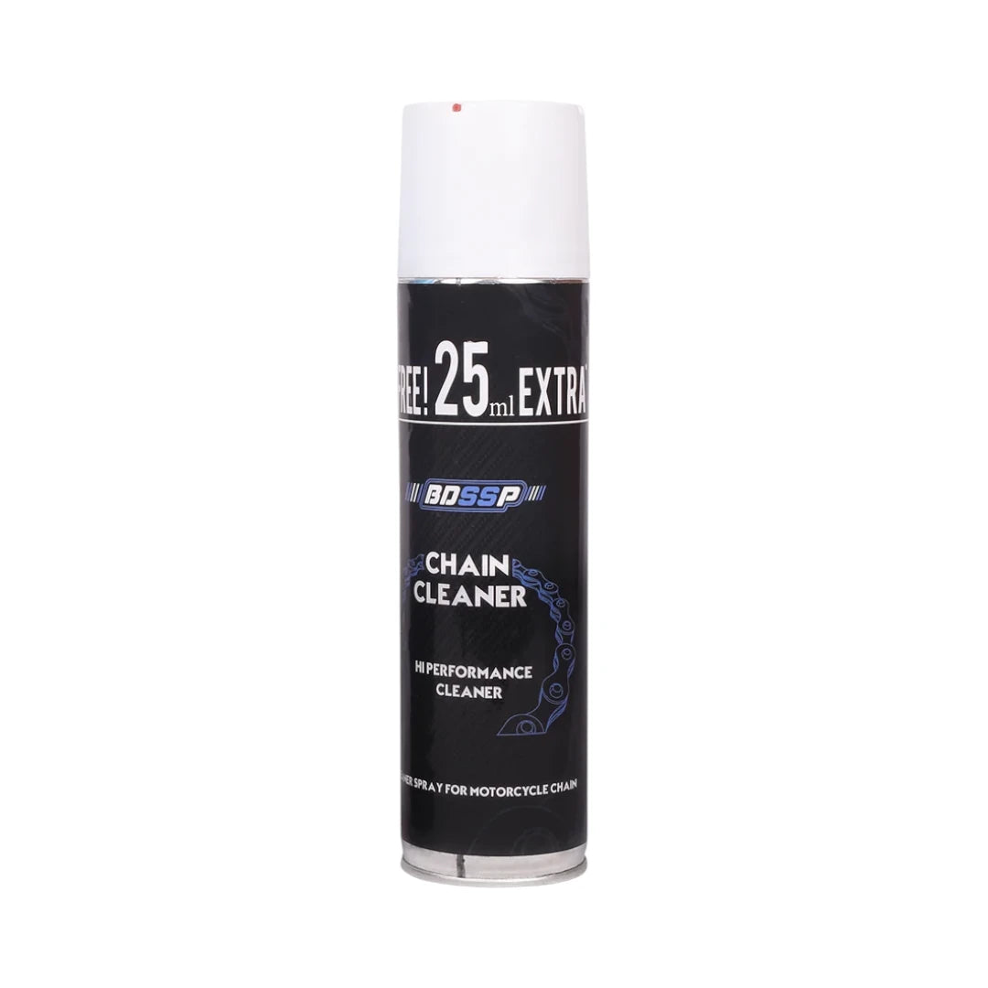 Motodrift BSDDP 175ml motorcycle chain cleaner spray bottle with white cap and black label
