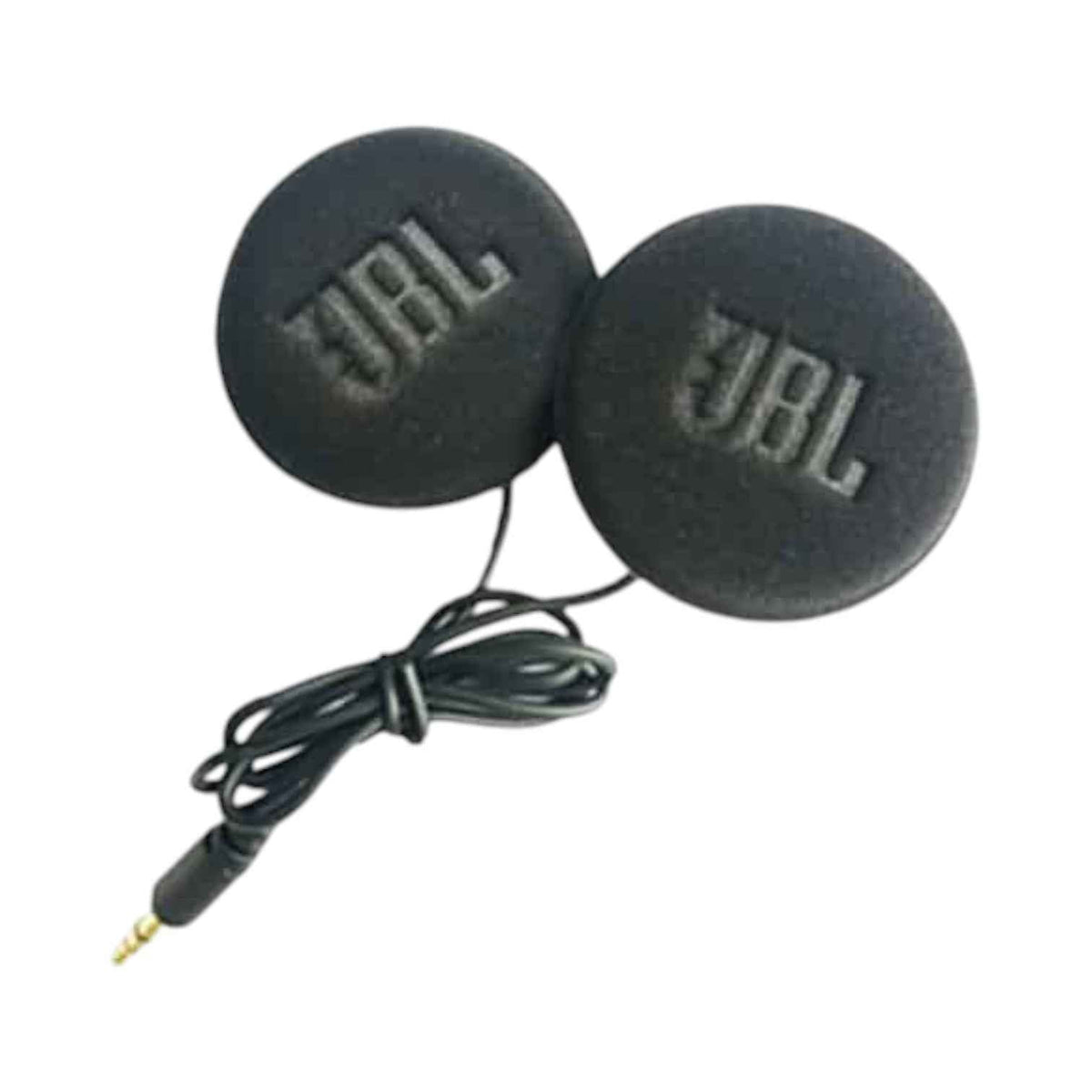 Motodrift Cardo JBL 45mm HD speakers for motorcycle helmet intercom systems with black foam covers and audio jack